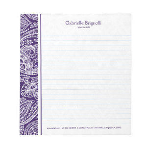 Witte paisley op paars notitieblok