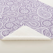 Witte  Paisley Pattern Muted Paars Sherpa Deken (3/4)