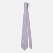 Witte Paisley Pattern Muted Paars Stropdas (Voorkant)