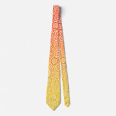 Witte paisley rood tot gele ombre stropdas (Voorkant)