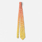 Witte paisley rood tot gele ombre stropdas (Achterkant)