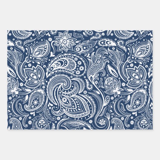 Witte  paisleypatronen inpakpapier vel (Voorkant 3)