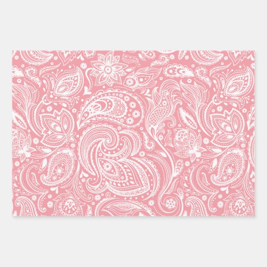 Witte  paisleypatronen inpakpapier vel (Voorkant)