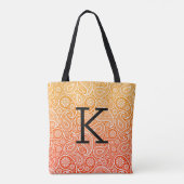 Witte paisleypatroon in rood tot geel ombre tote bag (Achterkant)