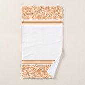Witte paisleypatroon op sinaasappel met strepen bad handdoek (Handdoek)