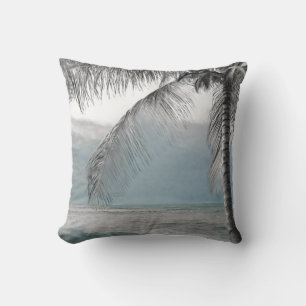 Witte Palm Kokosboom Elegant Strand Paradijs Kussen