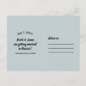Witte Palm Kokosboom Elegante Chic Save the Date Aankondigingskaart (Achterkant)