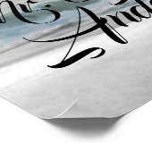 Witte Palm Kokosnoot Boom Strand Elegante Trouw Poster (Hoek)