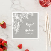 Witte palm op zilveren feestservetten servet (Insitu)