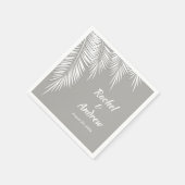 Witte palm op zilveren feestservetten servet (Hoek)