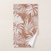 Witte palmbladeren Roos taupe Bad Handdoek (Handdoek)