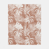 Witte palmbladeren Roos taupe Fleece Deken (Voorkant)