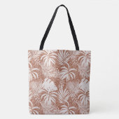 Witte palmbladeren Roos taupe Tote Bag (Voorkant)