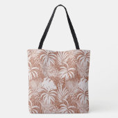Witte palmbladeren Roos taupe Tote Bag (Achterkant)