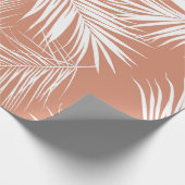 Witte palmboom laat een naadloos patroon achter. cadeaupapier (Hoek)