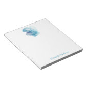 Witte Palmboom op Blauwe Waterverf Gepersonaliseer Notitieblok (Schuin)