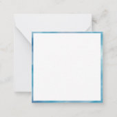 Witte Palmboom op Blauwe Waterverf Gepersonaliseer Notitiekaartje (Achterkant)