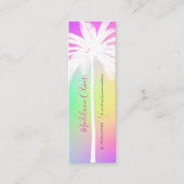 Witte palmboom Tropisch kleurig Mini Visitekaartje (Voorkant)