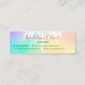 Witte palmboom Tropisch kleurig Mini Visitekaartje (Achterkant)