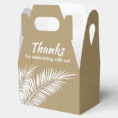 Witte palmen op gouden gevel Geschenkdozen Bedankdoosjes (Geopend)