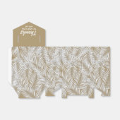 Witte palmen op gouden tentstijl feestgunstdozen bedankdoosjes (Uitgevouwen)