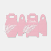 Witte palmen op roze dakrand feestgunstdozen bedankdoosjes (Uitgevouwen)