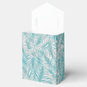 Witte palmen op turquoise feestfavoriet dozen bedankdoosjes (Geopend)