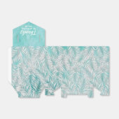 Witte palmen op turquoise feestfavorietdozen bedankdoosjes (Uitgevouwen)