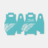 Witte palmen op turquoise feestfavorietendozen bedankdoosjes (Uitgevouwen)