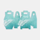 Witte palmen op turquoise feestzakjes bedankdoosjes (Uitgevouwen)