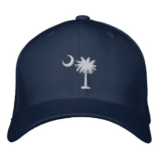 Witte Palmetto Moon Geborduurde Hoed Pet