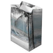 Witte palmkokokosnootboom Beach Elegant Weddenscha Medium Cadeauzakje (Achterkant Gekanteld)