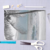 Witte palmkokokosnootboom Beach Elegant Weddenscha Tissuepapier (Craft)