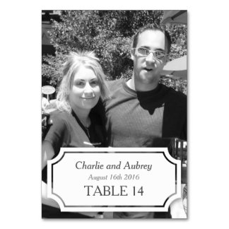 Witte Paneel Gepersonaliseerde Trouwfoto Tafel Kaa Kaart