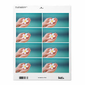Witte pannenbloemen etiket (Full Sheet)