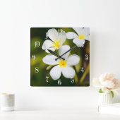 Witte pannenbloemen vierkante klok (Huis)