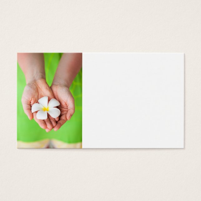 Witte pannenbloemen visitekaartjes (Voorkant)