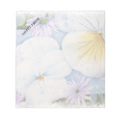 WITTE PANSIES  NOOT PAD NOTITIEBLOK (Voorkant)