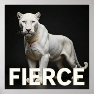 Witte Panther Luxe Mode Poster