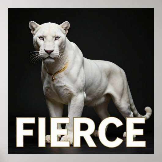 Witte Panther Luxe Mode Poster (Voorkant)