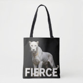 Witte Panther Luxe Mode Tote Bag (Voorkant)