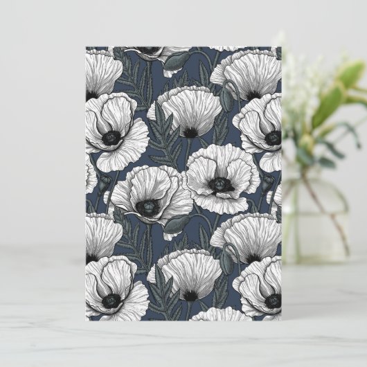 Witte papaver (Staand voorkant)