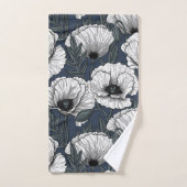 Witte papaver bad handdoek (Handdoek)