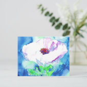 Witte papaver. briefkaart (Staand voorkant)