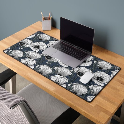 Witte papaver bureaumat (Kantoor 2)