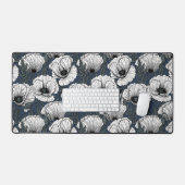 Witte papaver bureaumat (Keyboard & Muis)