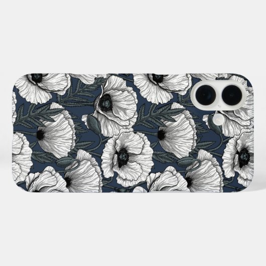 Witte papaver Case-Mate iPhone case (Achterkant (horizontaal))