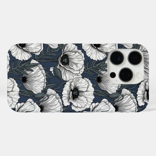 Witte papaver Case-Mate iPhone case (Achterkant (horizontaal))