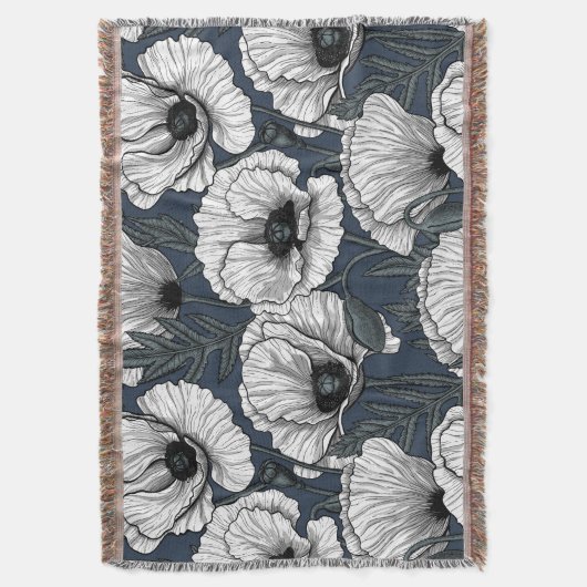 Witte papaver deken (Voorkant Verticaal)