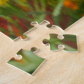 Witte papaver die rond de kleurrijke bloemen groei legpuzzel (Zijkant)